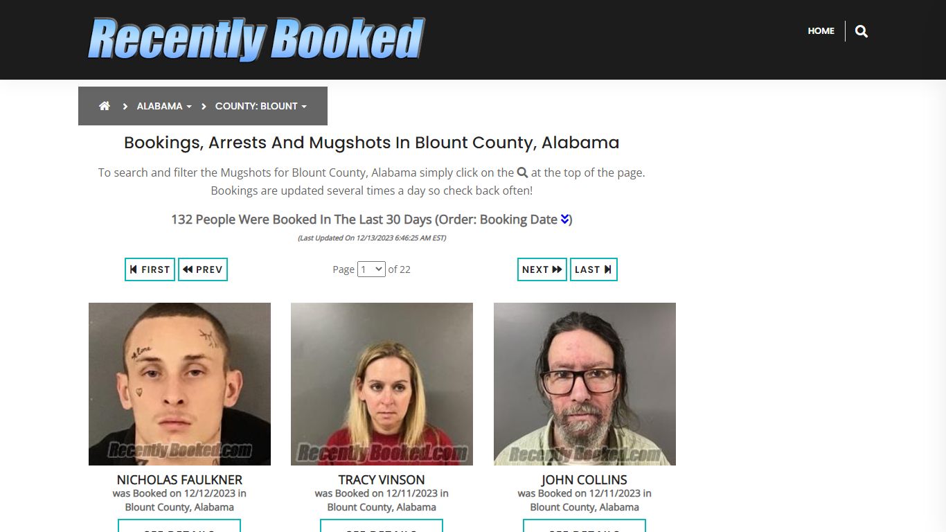 Recent bookings, Arrests, Mugshots in Blount County, Alabama