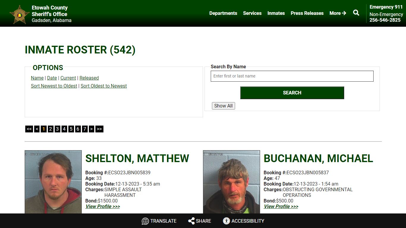 Inmate Roster - Current Inmates Booking Date Descending - Etowah County ...